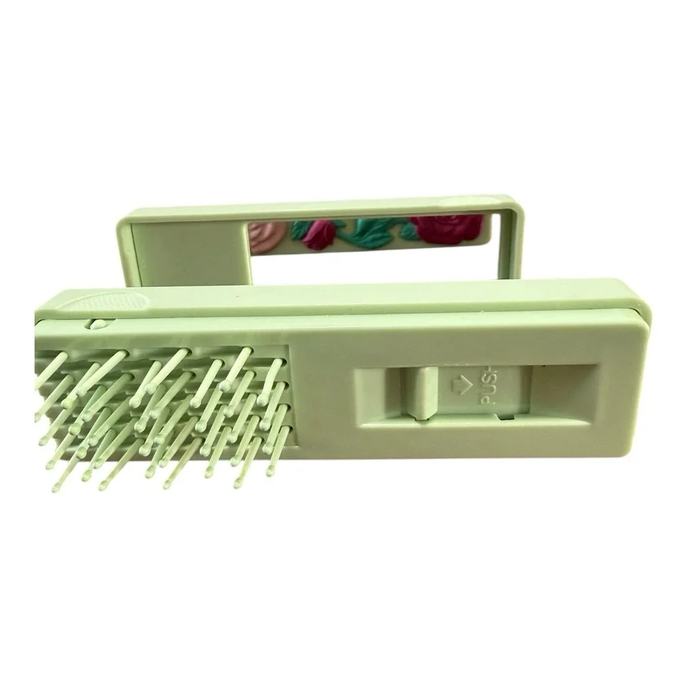 Vintage‎ Avon Push up brush mirror Set 1970s floral purse pocket collectible
